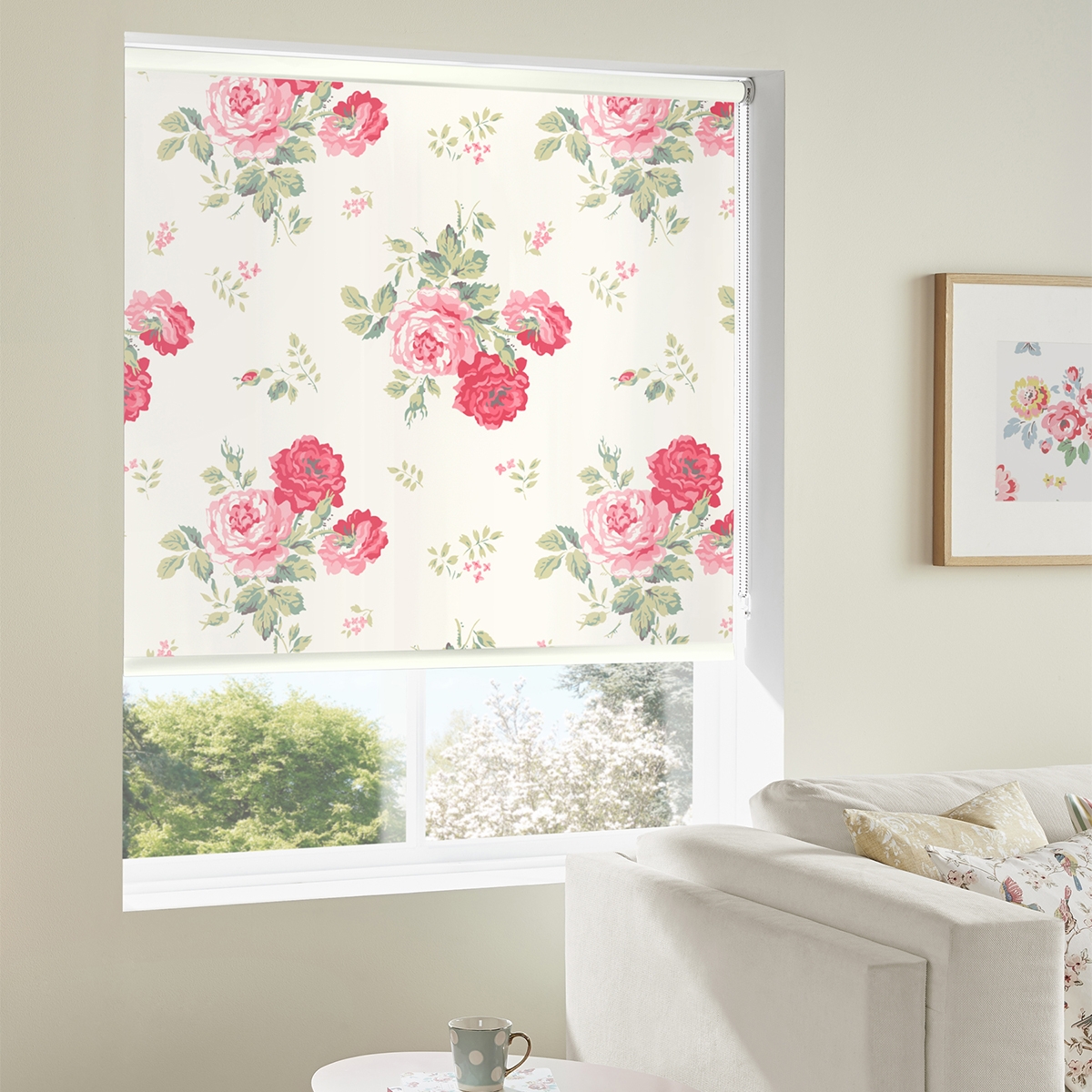 Product photograph of Cath Kidston Antique Rose Pink Roller Blind from Choice Furniture Superstore.